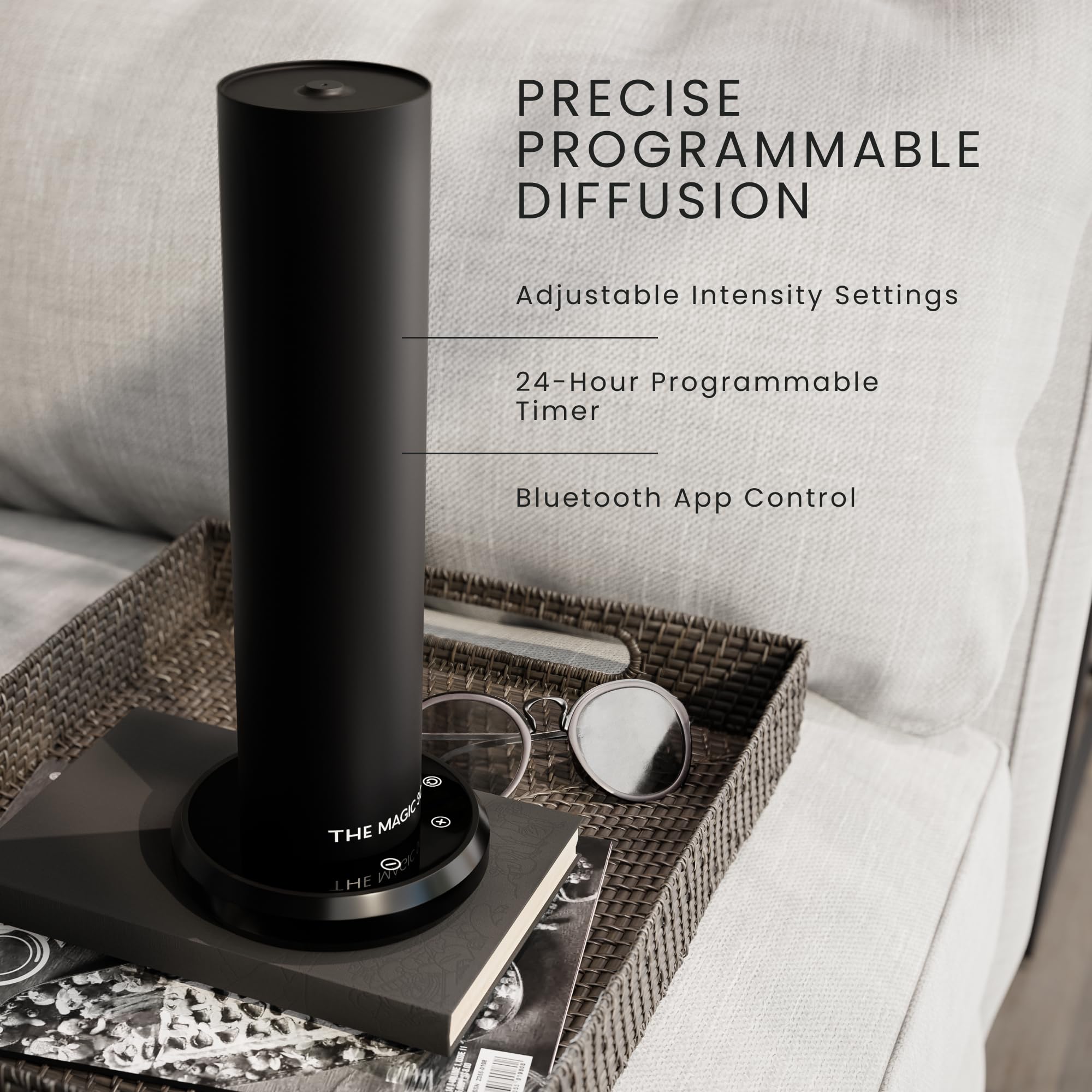 The Magic Scent diffuser packaging box emphasizing protection and gift ready