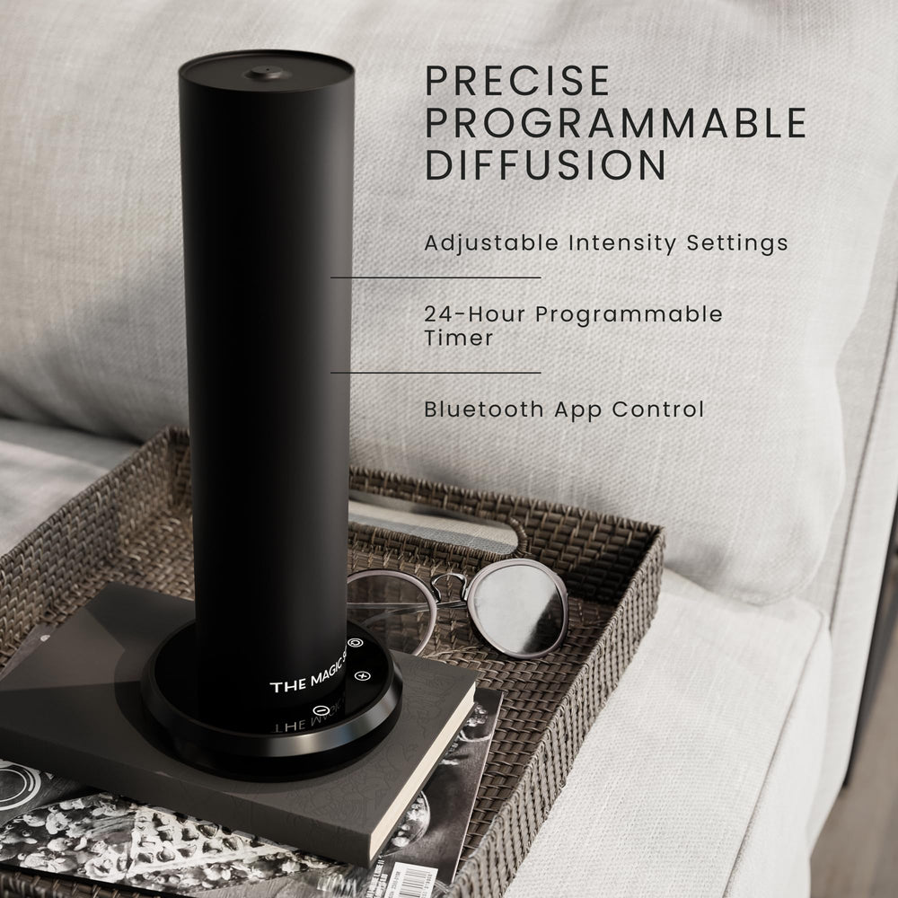 The Magic Scent diffuser packaging box emphasizing protection and gift ready