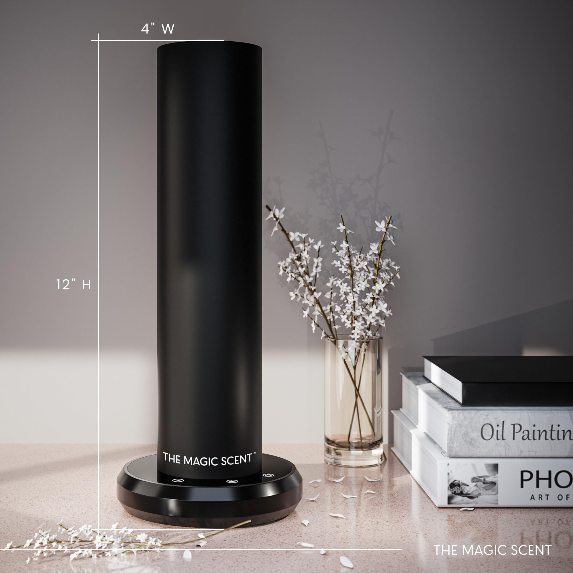The Magic Scent diffuser top dispersion system showing even diffusion up to 1,000 sq ft