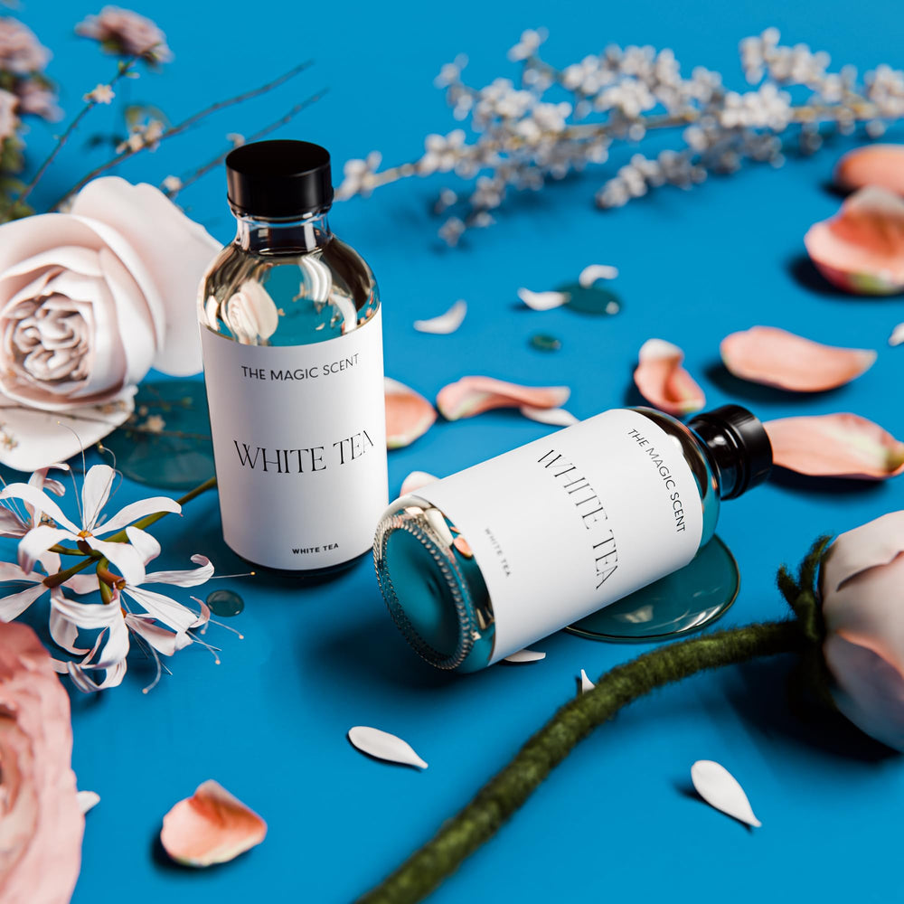 The Magic Scent White Tea in-room diffuser creates ambience.