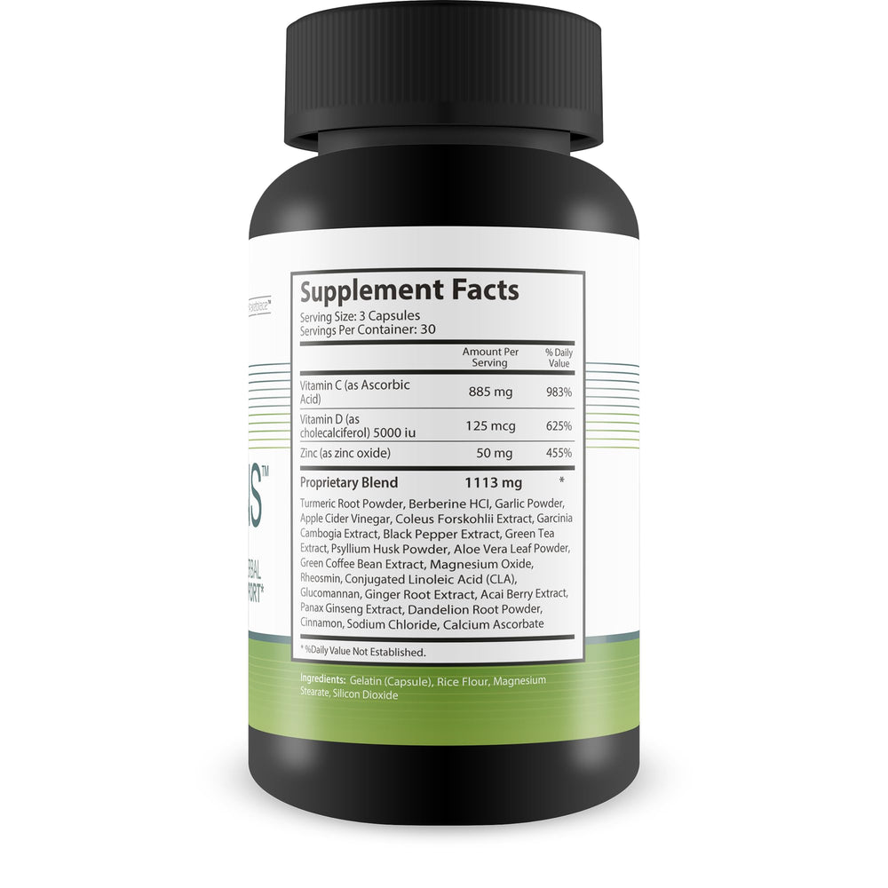 Close-up of CDZ capsules highlights convenient, sugar-free daily capsules for consistent health support.