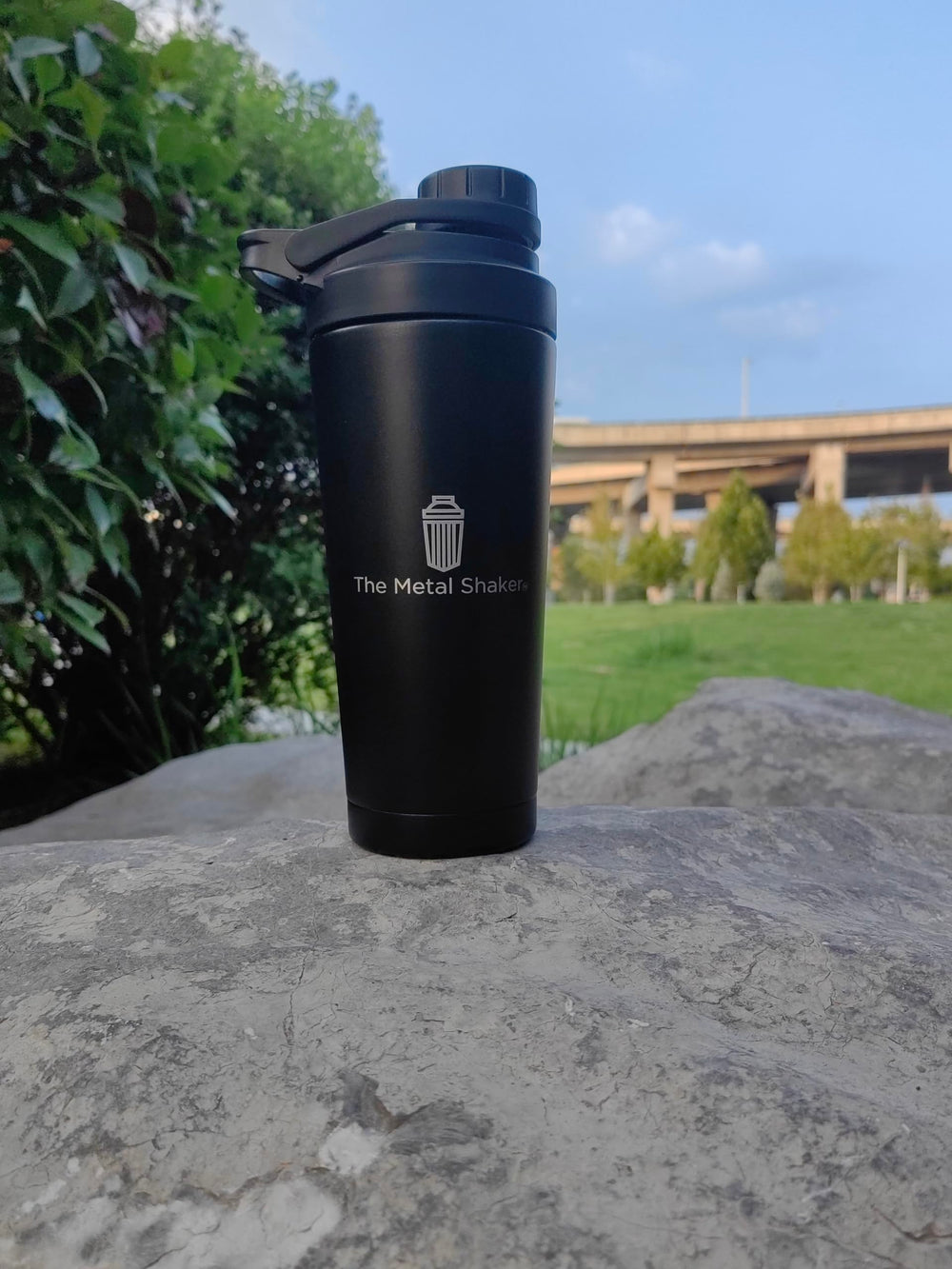 The Metal Shaker has a leak-proof cap to prevent spills during workouts.