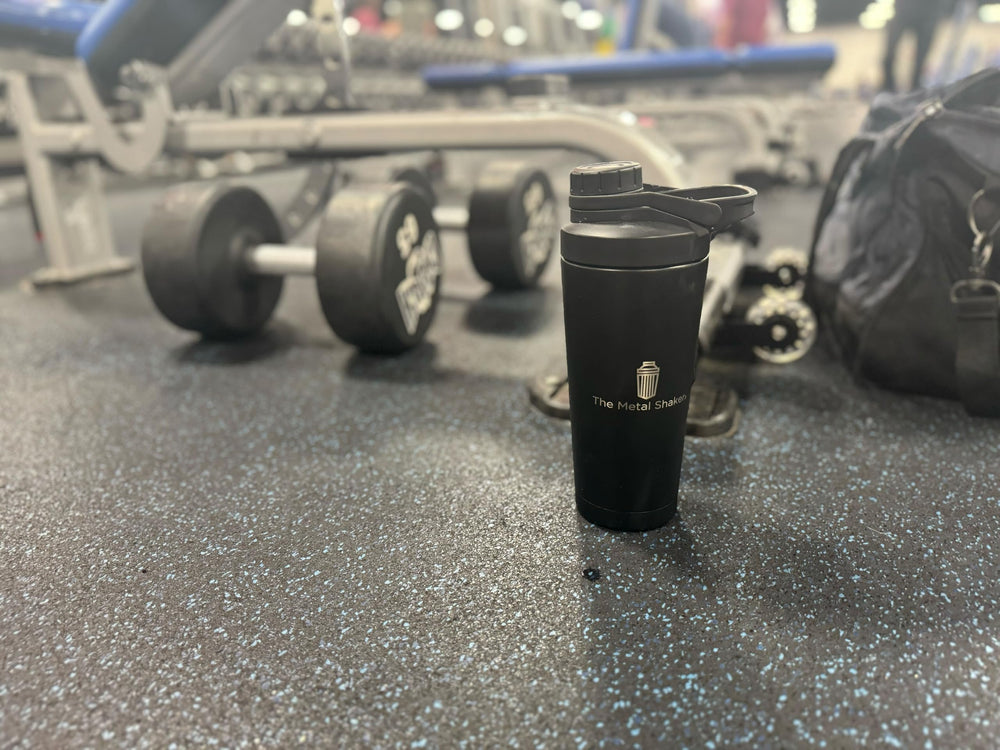 The Metal Shaker provides quiet mixing for focused workouts and routines.