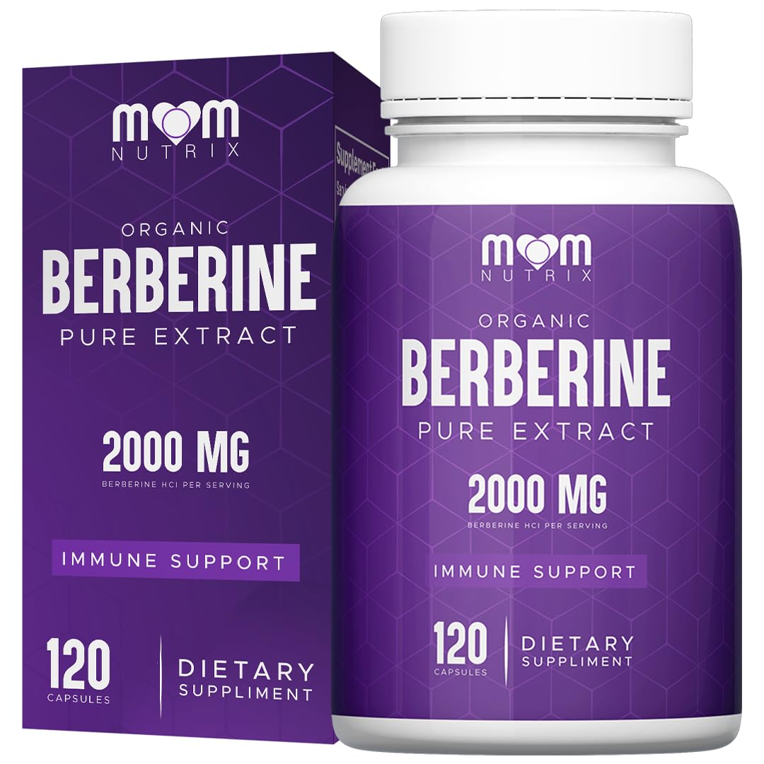 The Monk Berberine bottle pour highlighting a triple-strength daily formula for vitality.