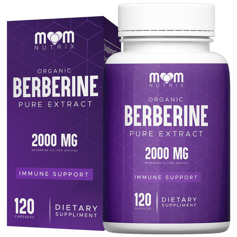 The Monk Berberine bottle pour highlighting a triple-strength daily formula for vitality.