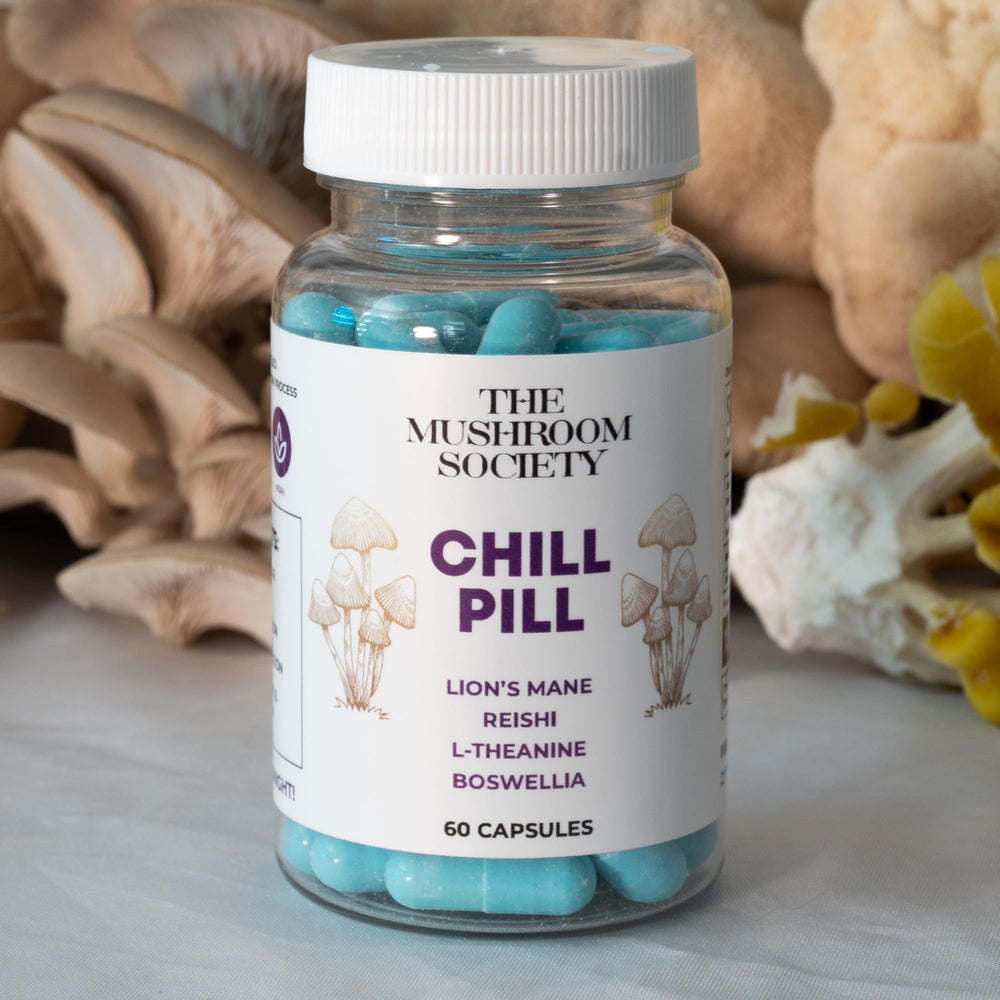 Relaxed mood environment with Chill Pill, suggesting stress relief on-the-go.