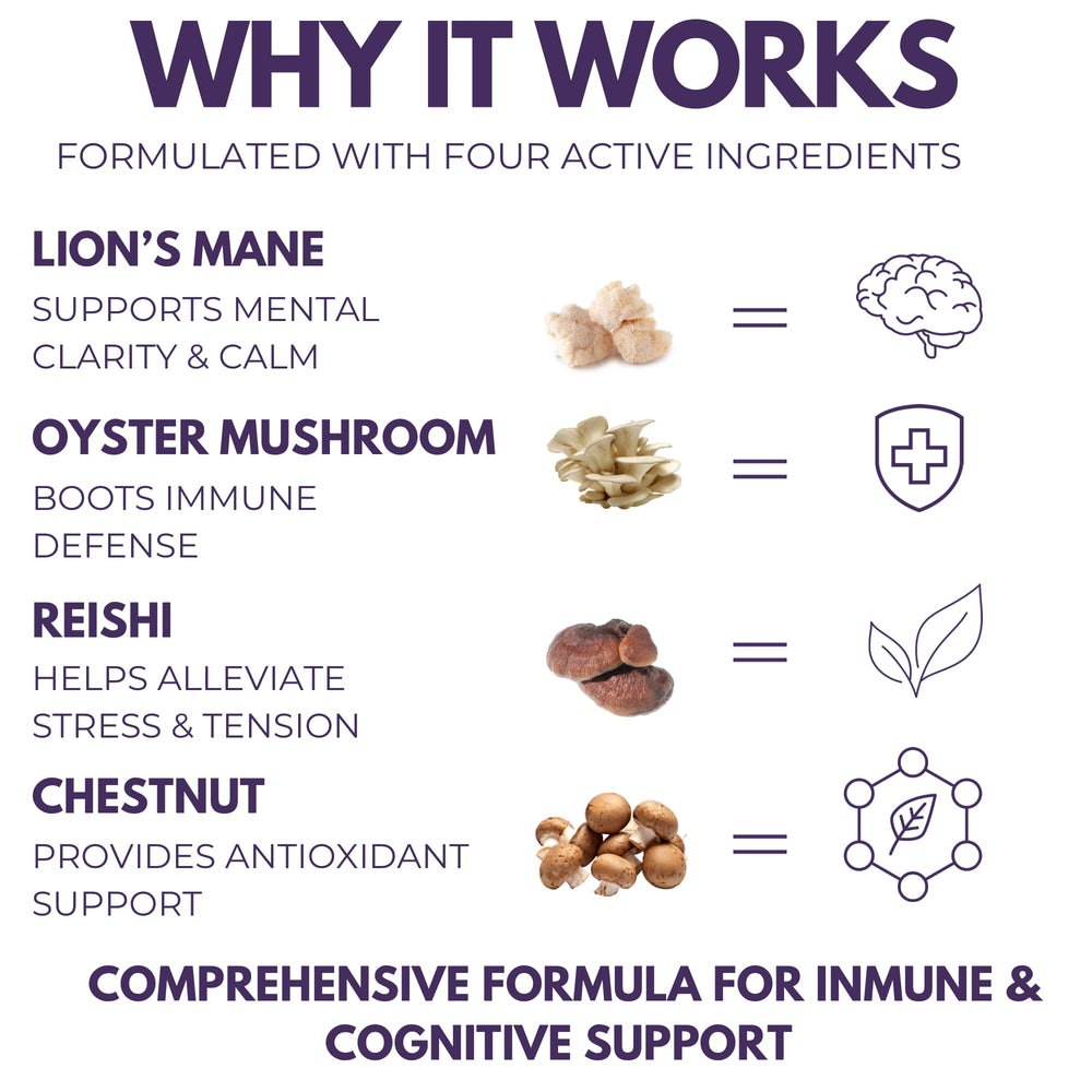 The Mushroom Society Super Stacker Chestnut capsules for immune-ready daily routine.