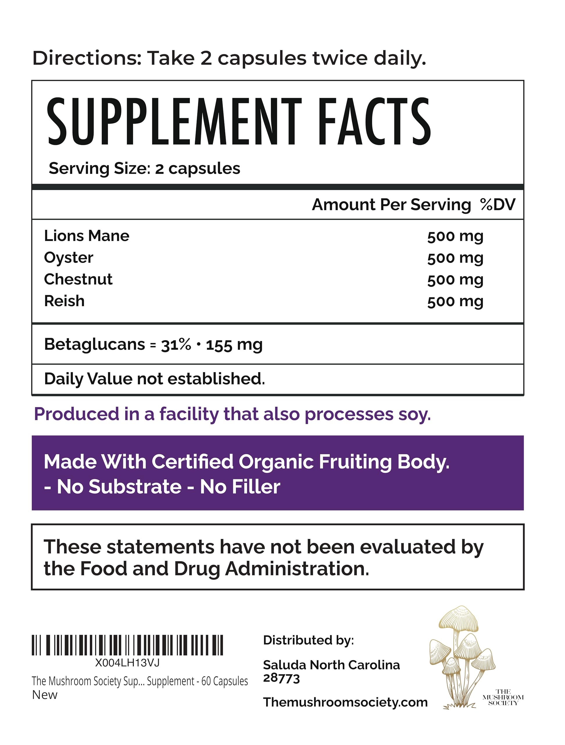 The Mushroom Society Super Stacker Reishi capsules promote calm and balance.