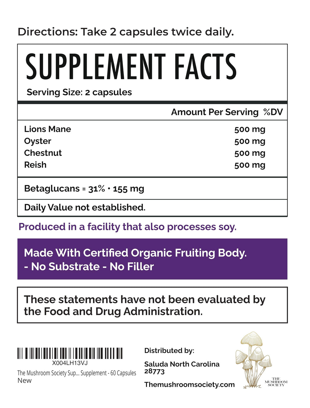 The Mushroom Society Super Stacker Reishi capsules promote calm and balance.