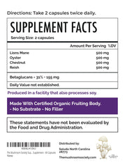 The Mushroom Society Super Stacker Reishi capsules promote calm and balance.