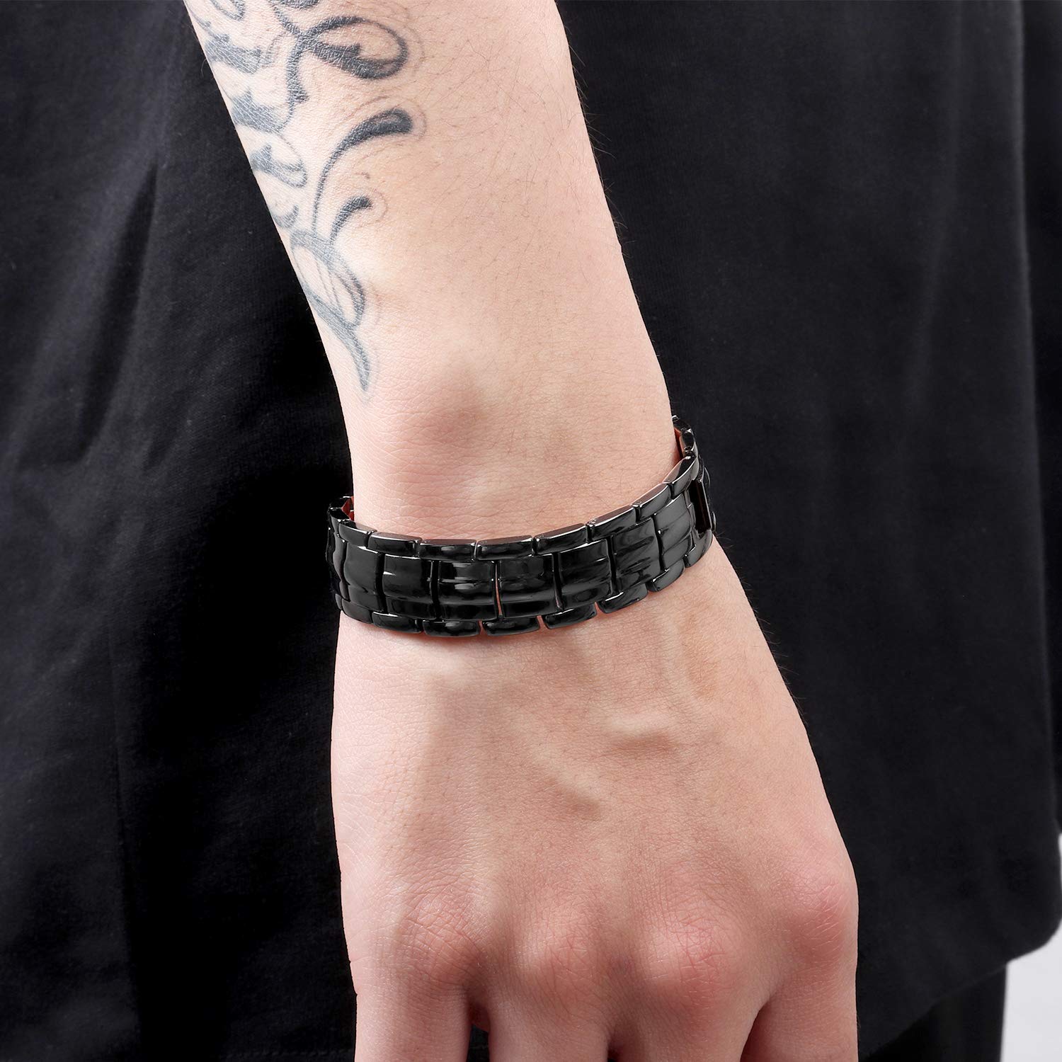 The North Ring matte copper finish on wrist for a refined look