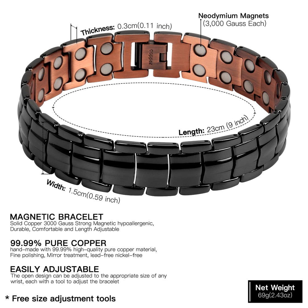 The North Ring men's copper bracelet wrist shot showing comfortable fit