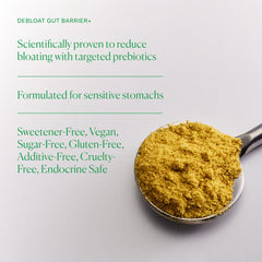 The Nue Co Debloat glass with powder shows easy daily mixing.
