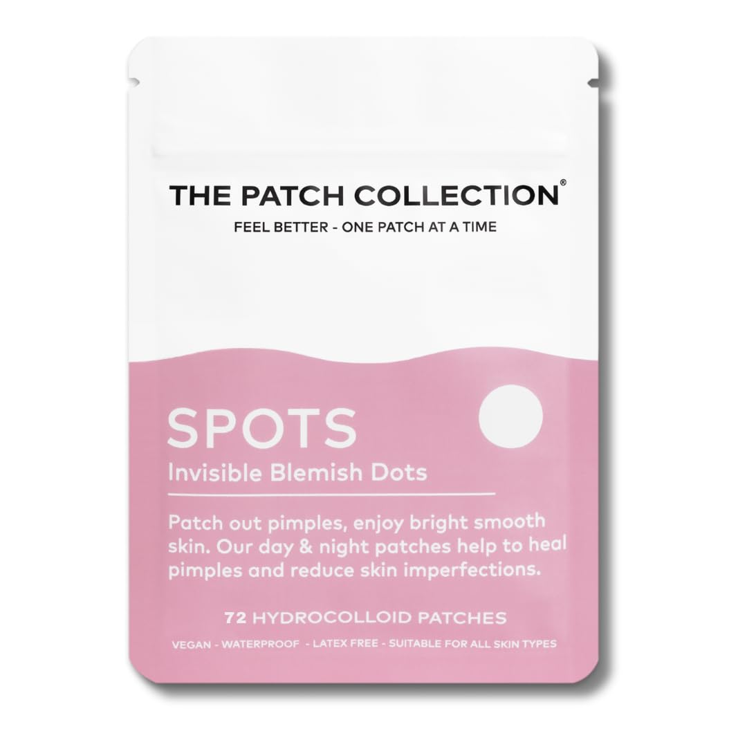 The Patch Collection hydrocolloid spot patch pack on skin for blemish care.