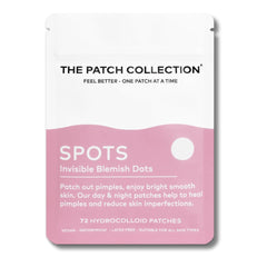 The Patch Collection hydrocolloid spot patch pack on skin for blemish care.