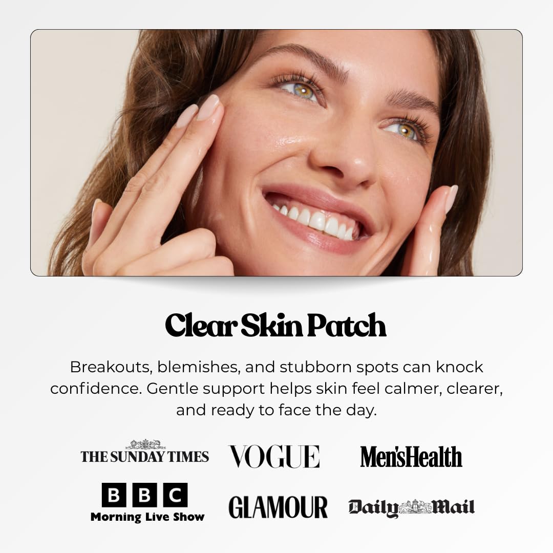 The Patch Collection hydrocolloid patch transparent on skin.