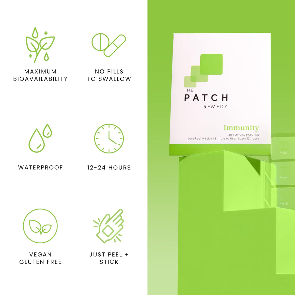 The Patch Remedy Immunity Patch packaging inside reveals the individual patches.