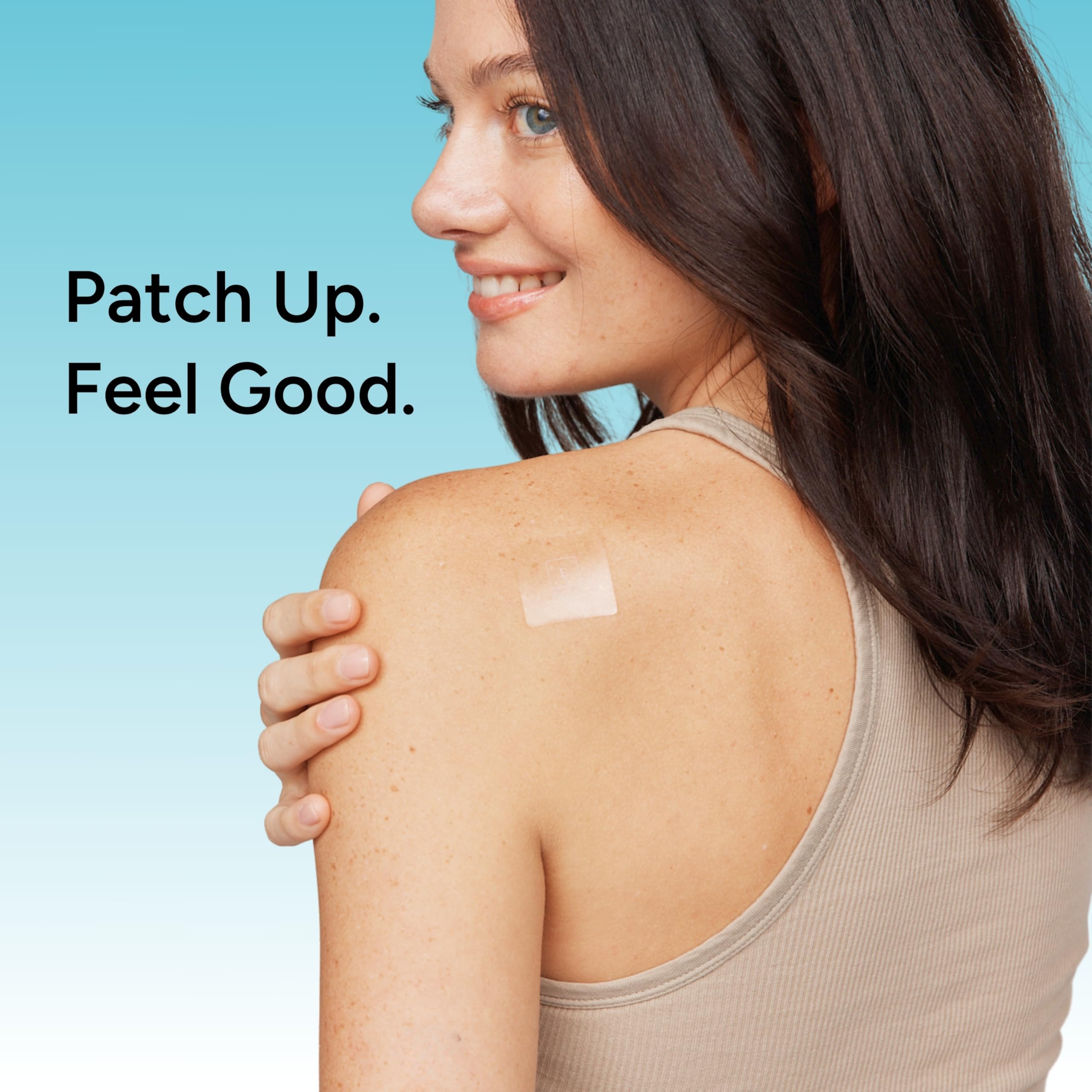 Visible adhesive edge on The Patch Remedy NAD+ patch for secure fit.