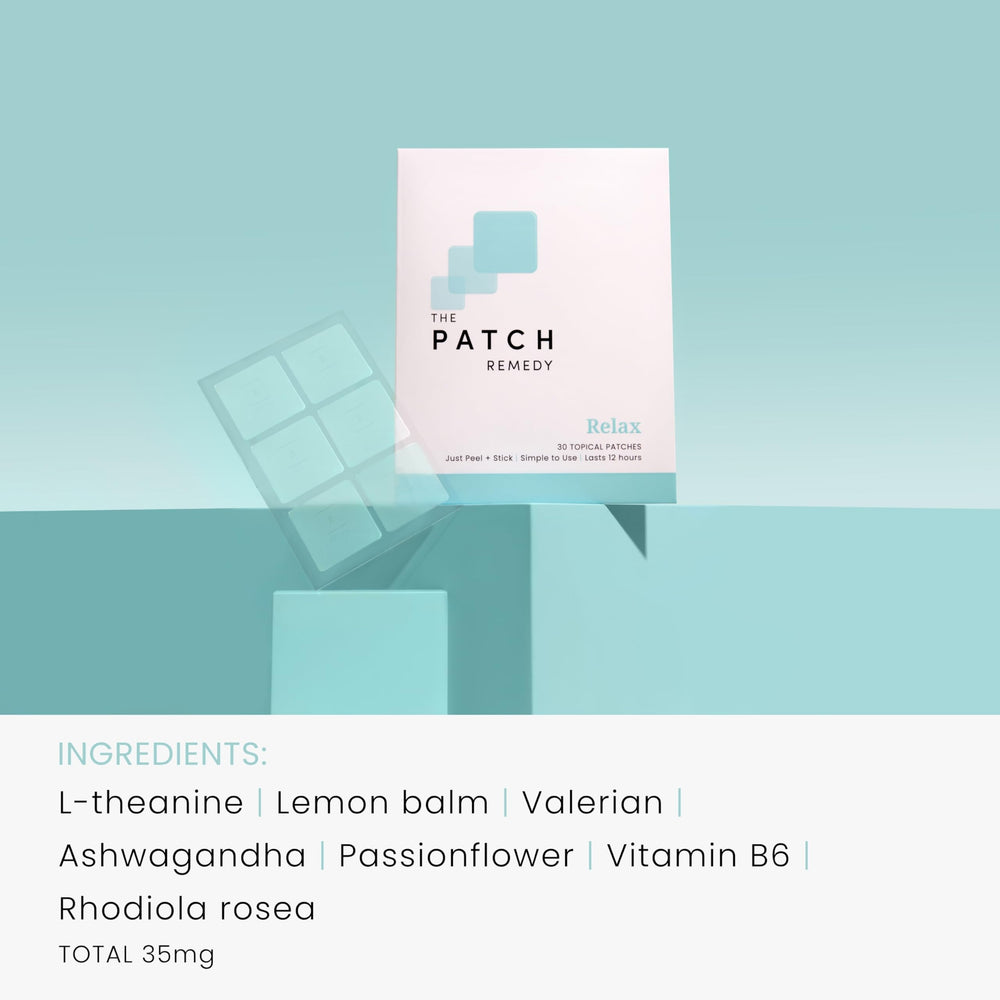Relax Patch applied on the wrist for discreet wear.