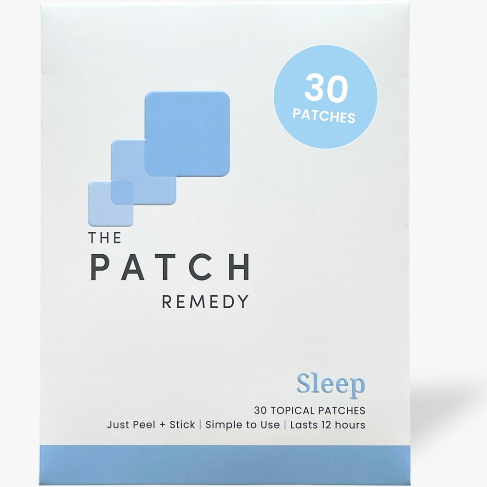 The Patch Remedy Sleep patch on arm supports a calm evening routine.