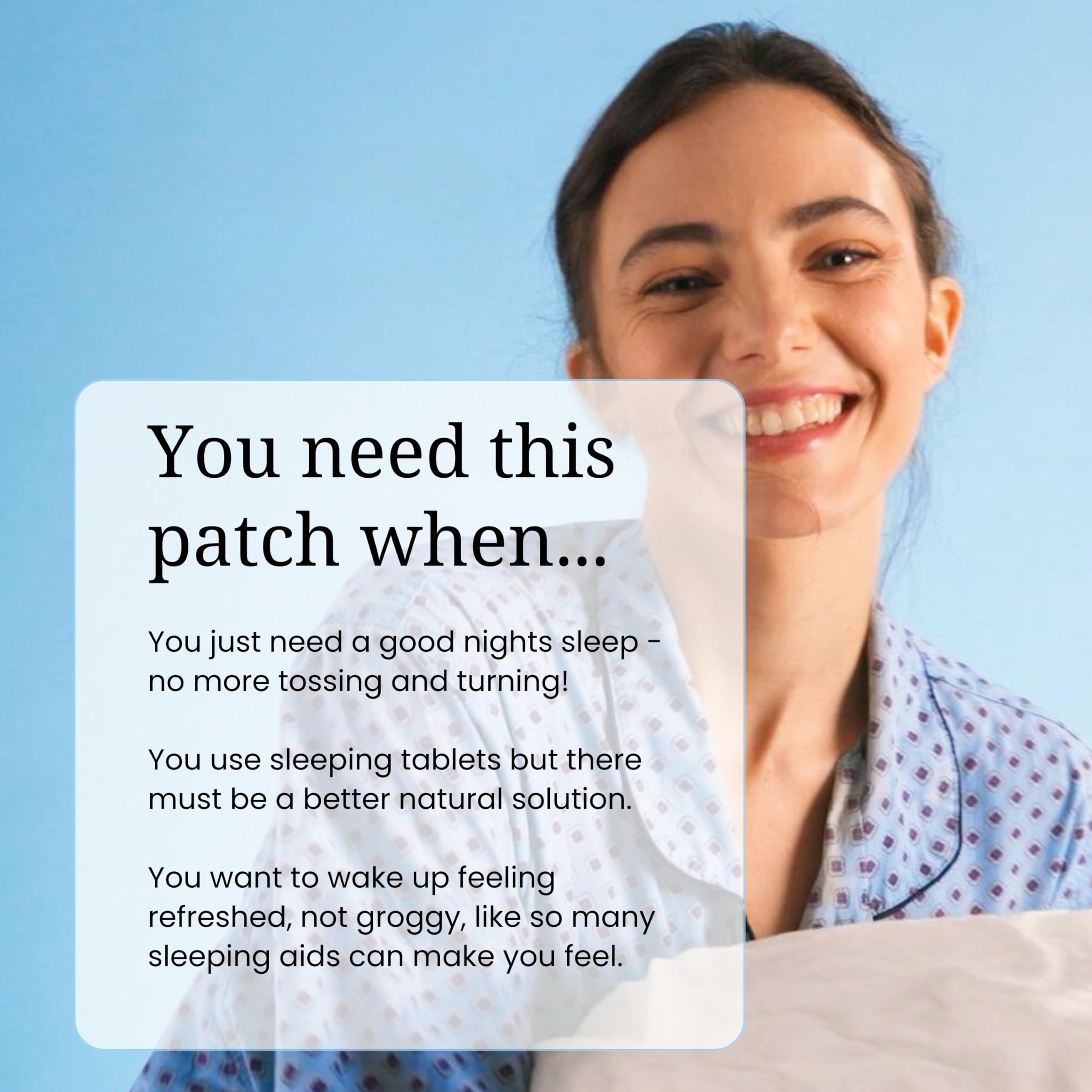 The Patch Remedy Sleep soft material on skin feels comfortable overnight.