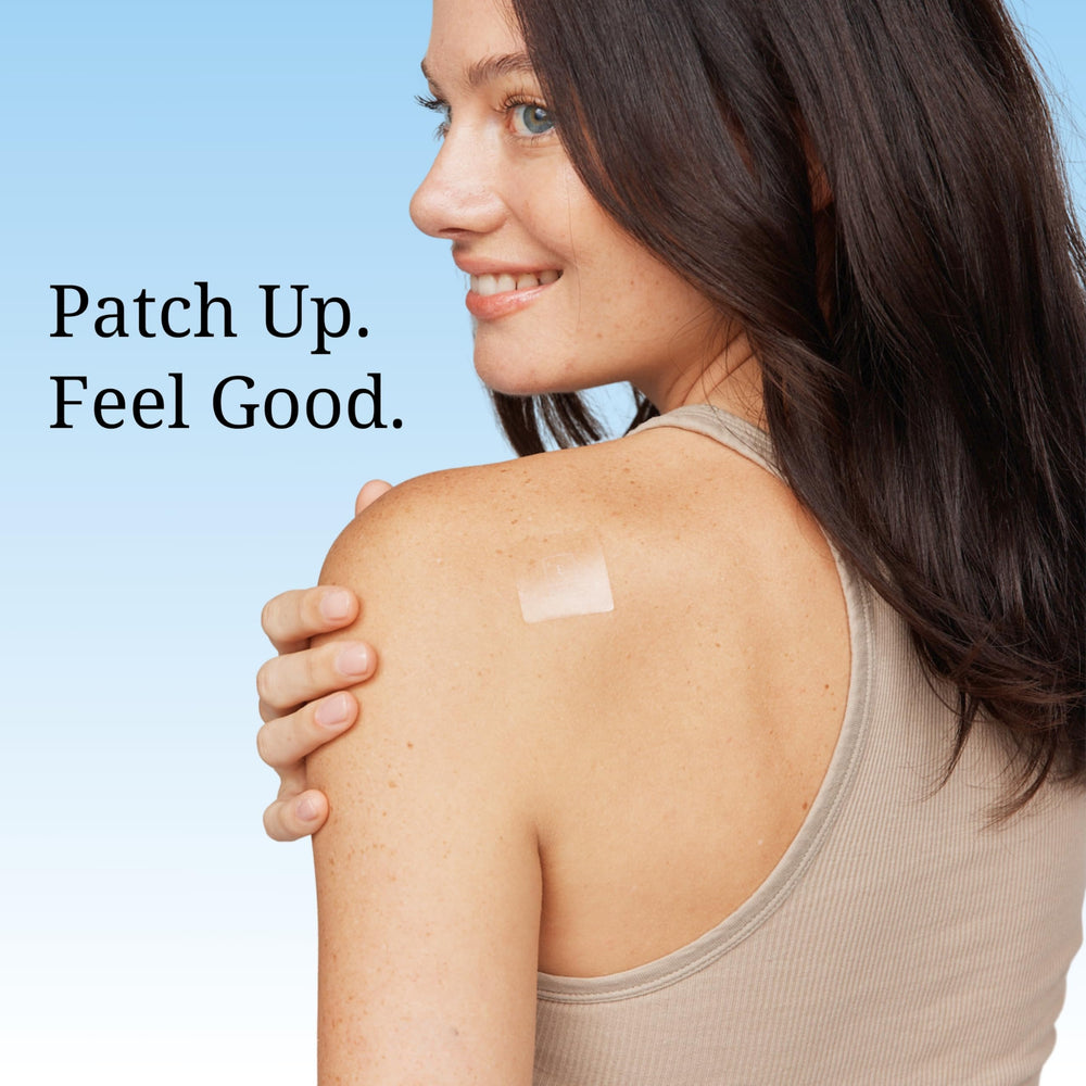 The Patch Remedy Sleep botanicals like valerian and hops are pictured.
