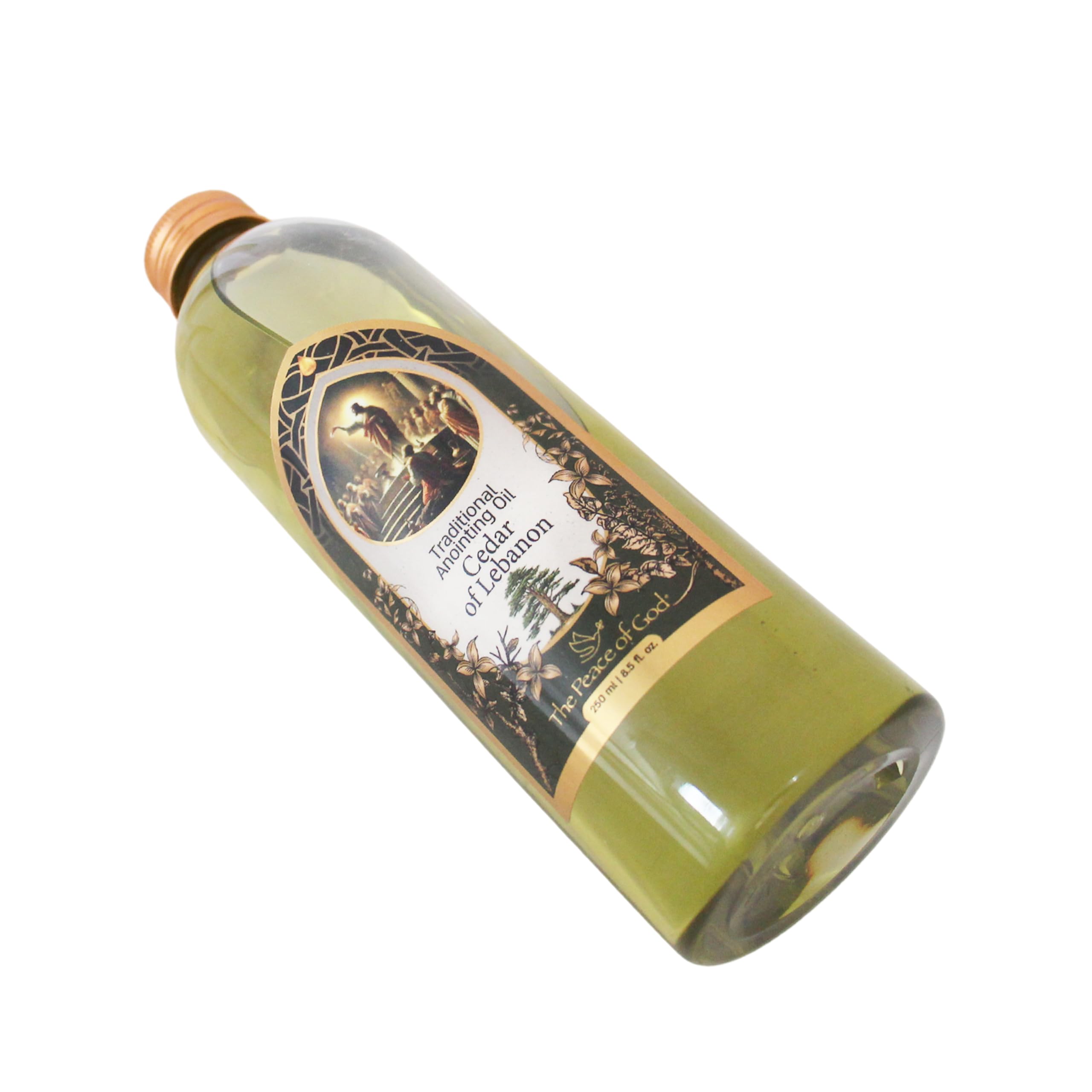The Peace of God oil with natural cedarwood and juniper notes for calming rituals.