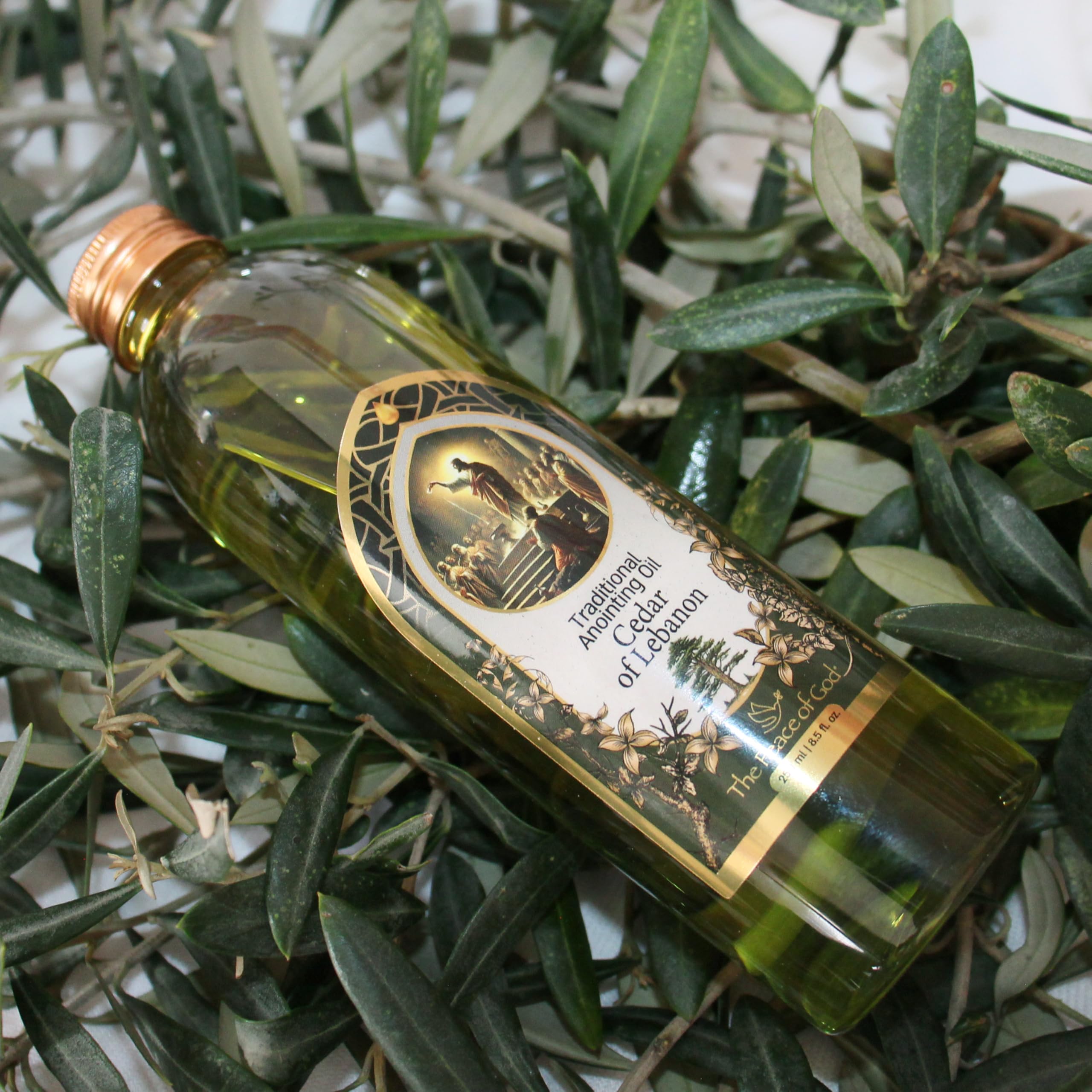 The Peace of God oil packaging shows origin from Israel and Jerusalem.