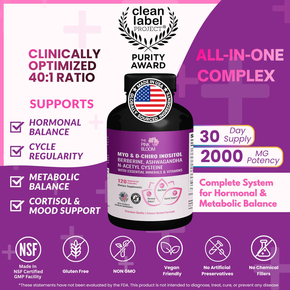Clean Label Project purity seal on The Pink Bloom packaging
