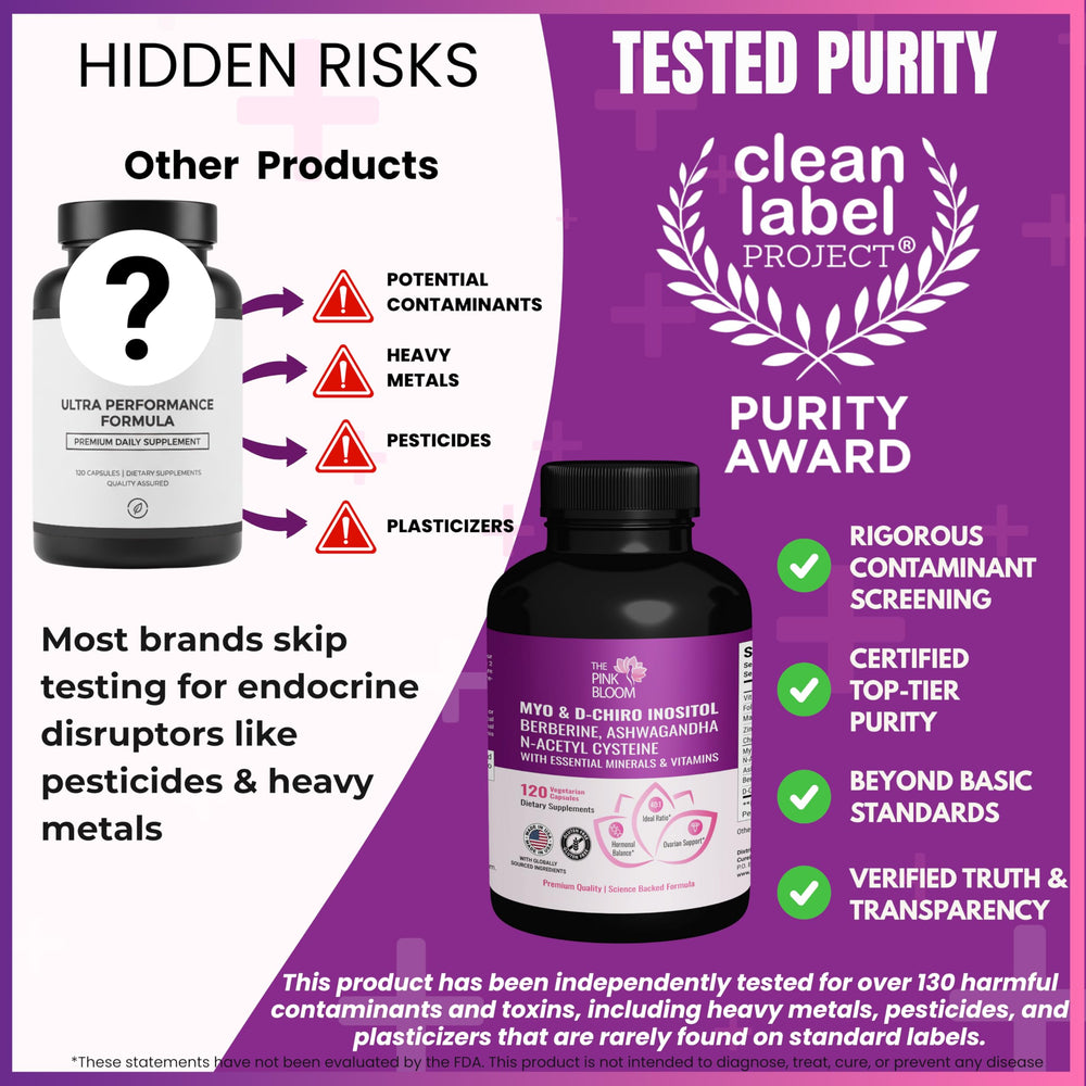 Close-up of The Pink Bloom capsules highlighting daily hormonal support