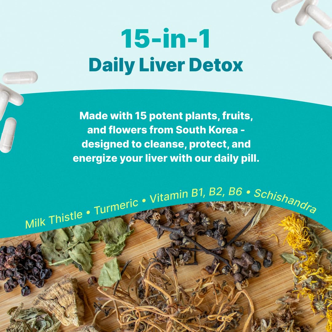The Plug Liver Cleanse bottle with glass, easy-to-swallow capsules for travel.