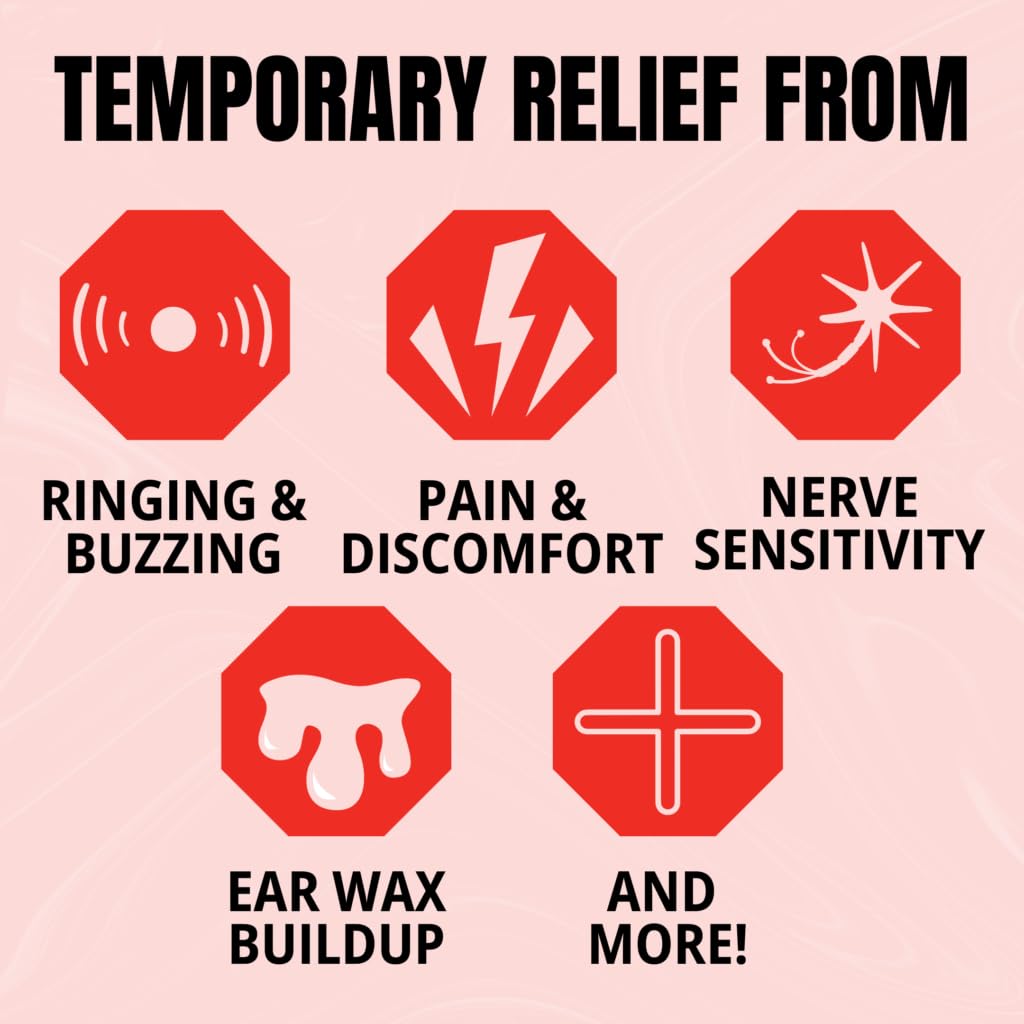 THE Relief Products Ring Relief Ear Drops ingredients closeup conveys natural care for ears.