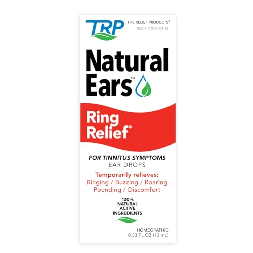 THE Relief Products Ring Relief Ear Drops packaging emphasizes USA-made ingredients and safe daily use.