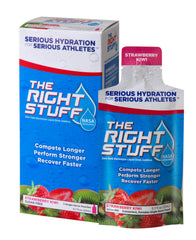 The Right Stuff 3-pouch box in strawberry kiwi for reliable on-the-go hydration.