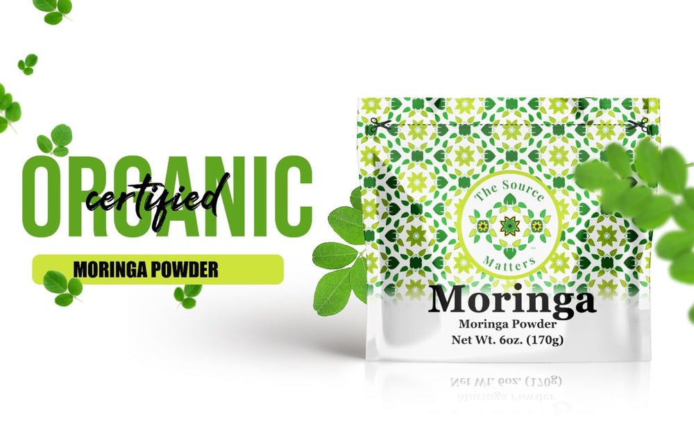 Moringa powder dissolving in water with quick stir