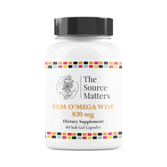 The Source Matters Omega-3 bottle closeup highlighting high-concentration EPA and DHA for heart health.