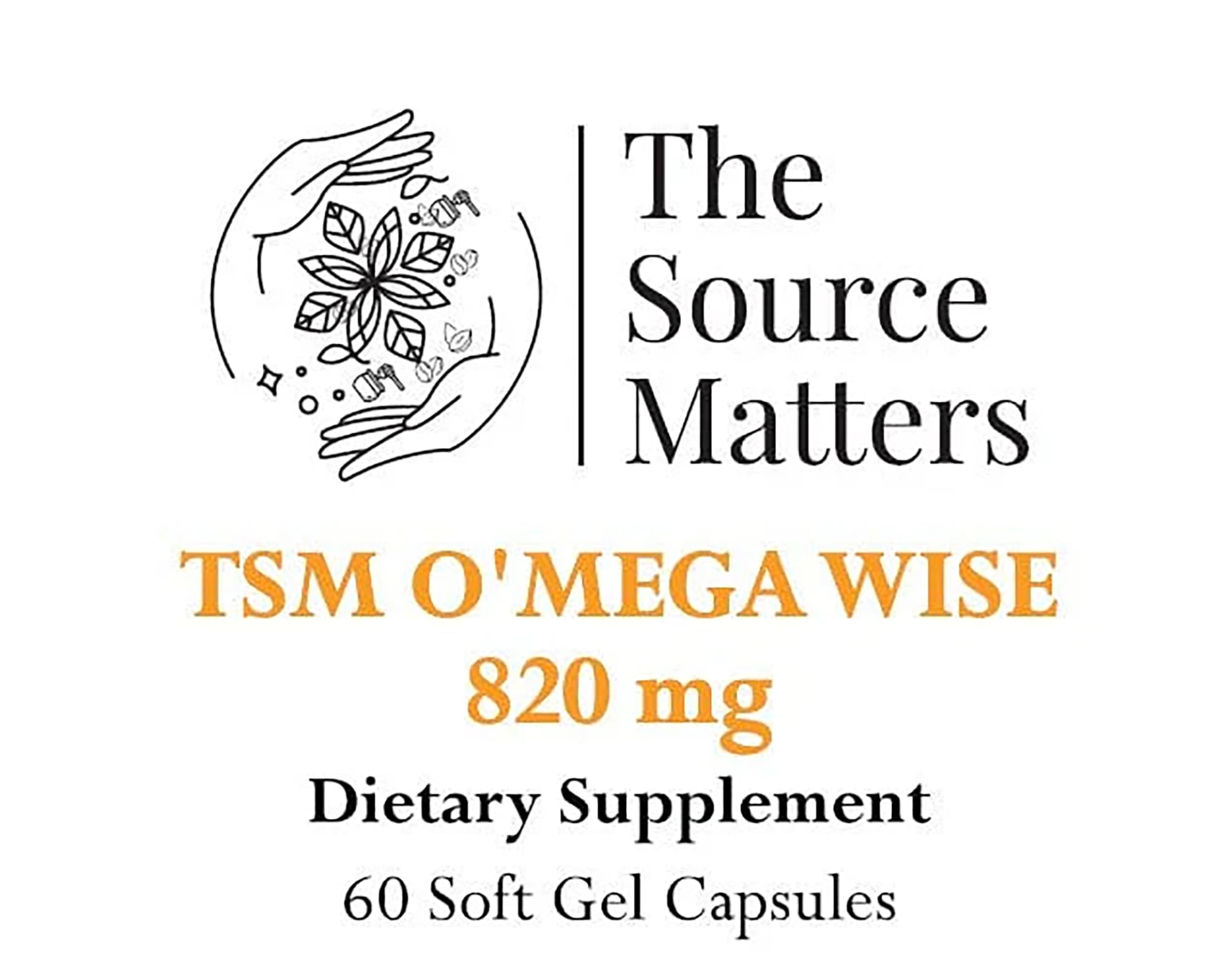 The Source Matters Omega-3 softgels in hand illustrate easy daily supplementation.