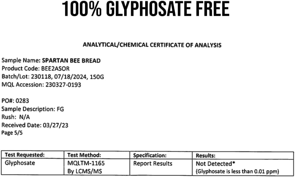 Display-ready arrangement of Spartan Bee Bread Chewables on shelf.