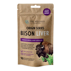 The Wellness Company Bison Liver capsules package front for skin and vitality