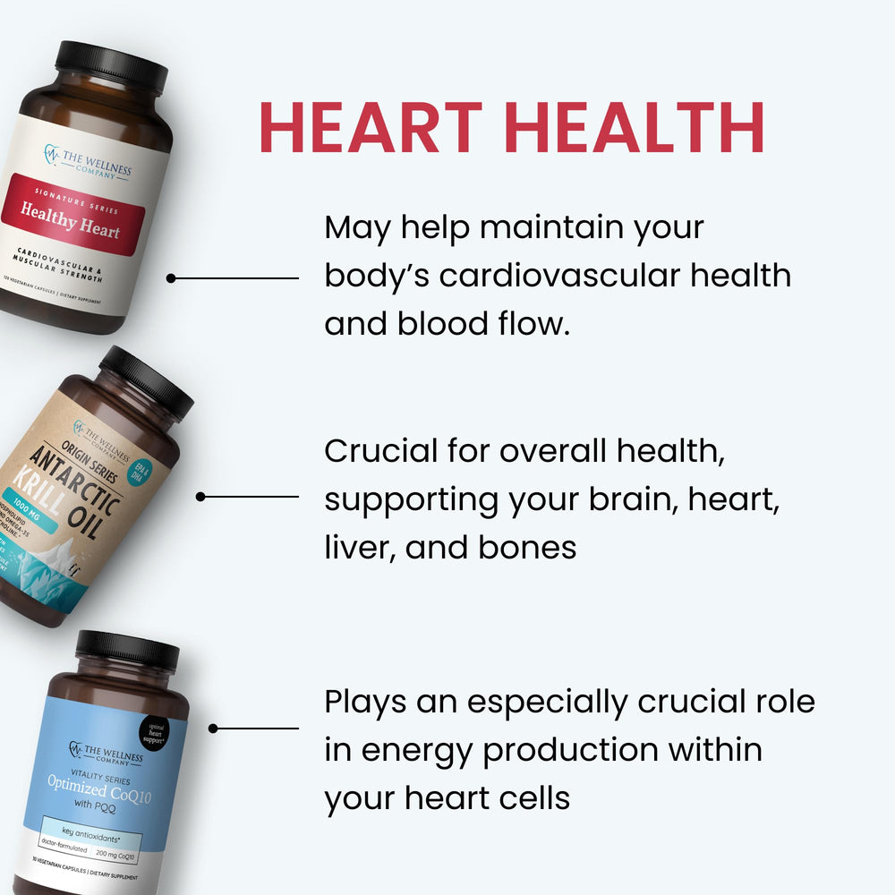 The Wellness Company CoQ10 + PQQ packaging with seal conveys quality.