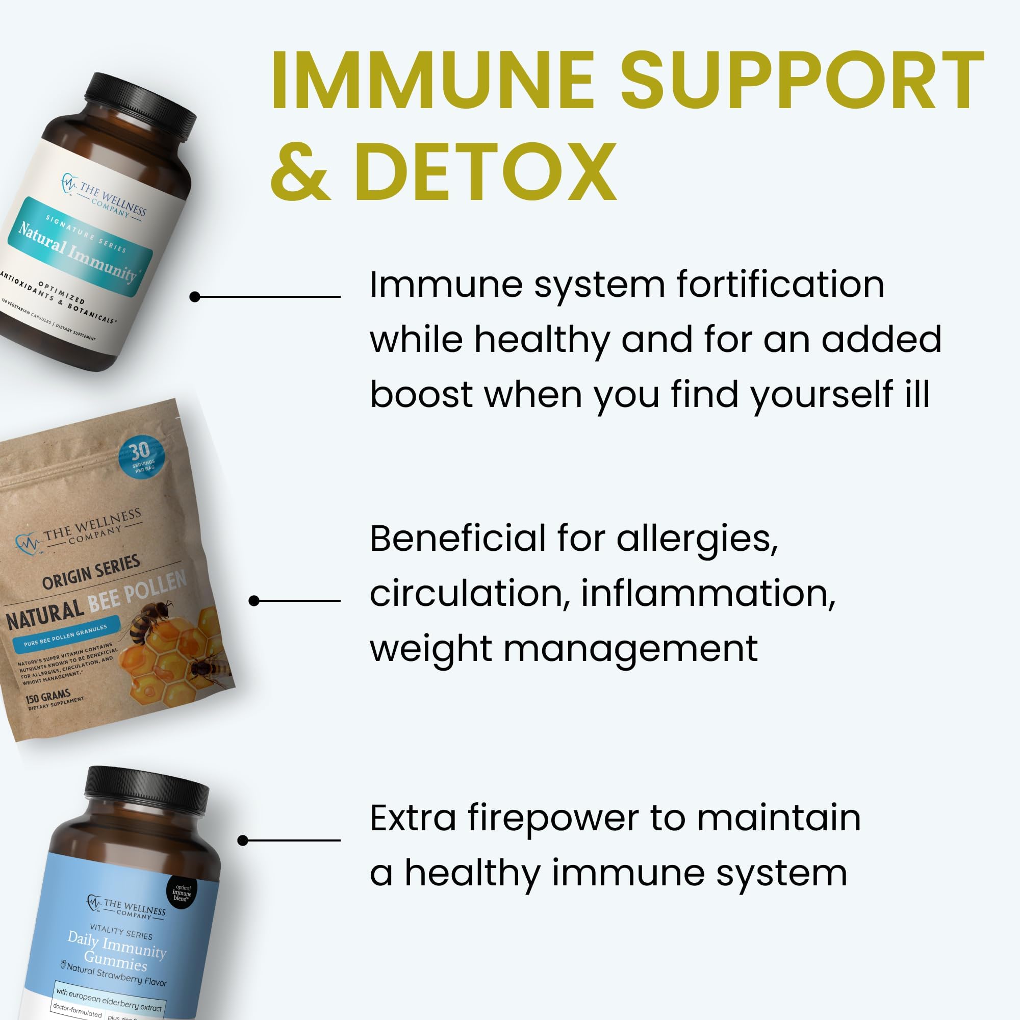 The Wellness Company gummies with European elderberry, premium extract.
