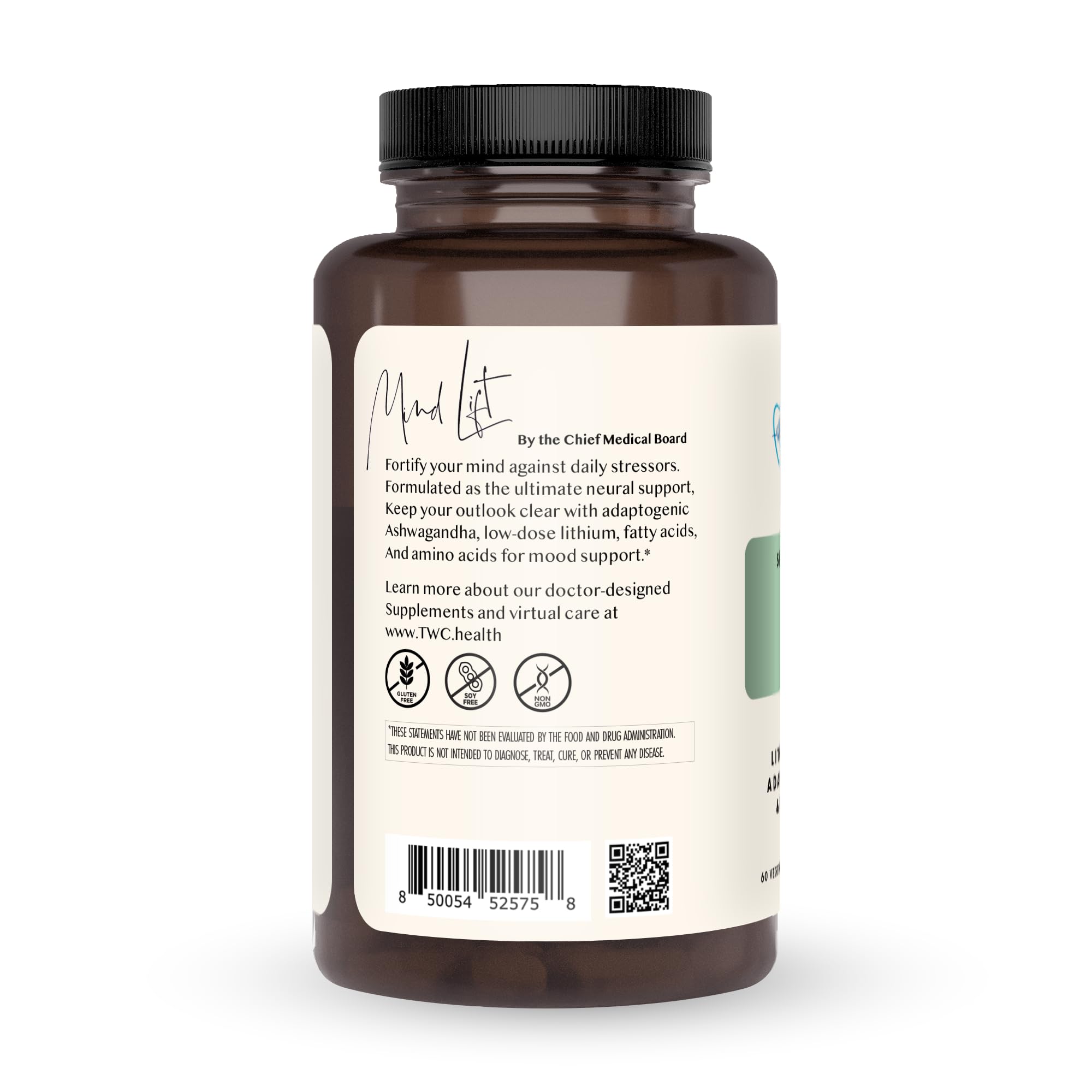 Mind Lift capsules close-up highlighting DHA and GABA for calm focus