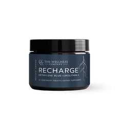 The Wellness Company Recharge bottle front view supports mental clarity and daily energy