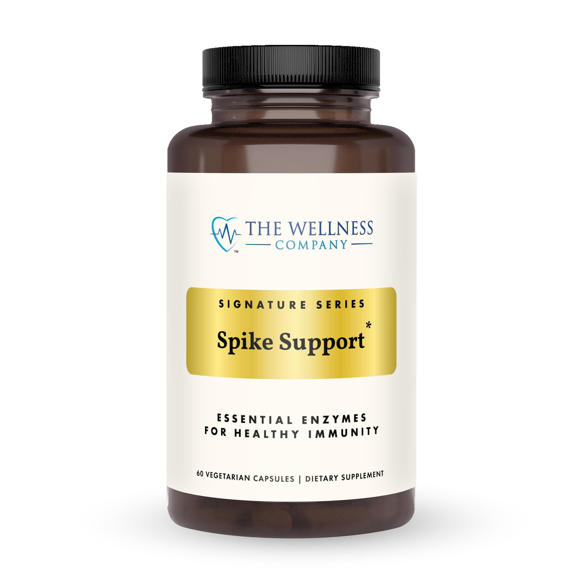 The Wellness Company Spike Support bottle on a clean surface, may support daily wellness.