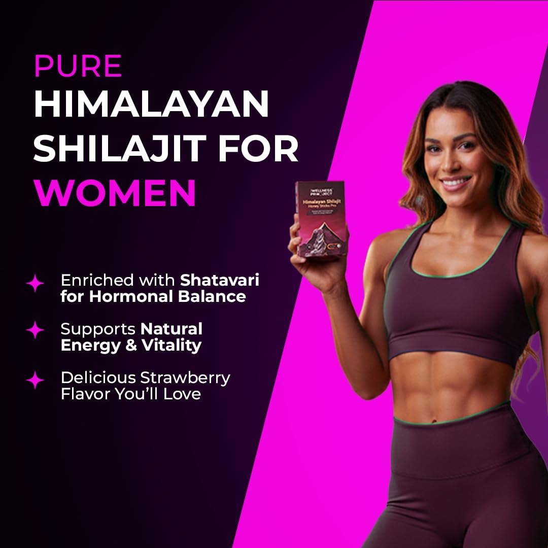The Wellness Project Himalayan Shilajit Honey Stick Strawberry ready-to-use for quick energy.