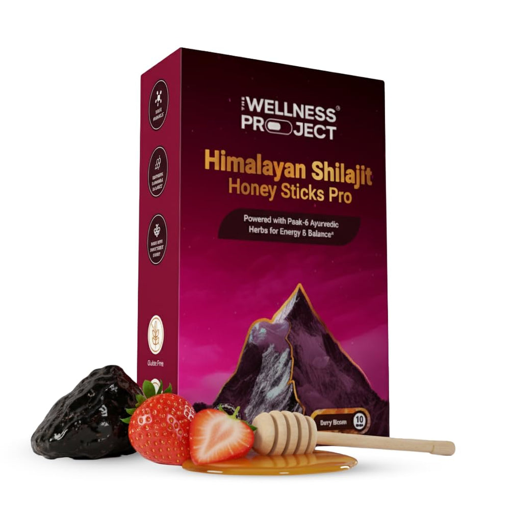 The Wellness Project Himalayan Shilajit Honey Sticks Strawberry Pack-10 for natural, convenient energy.