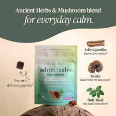 The Whole Difference Adrift Calm Gummies bottle shot for on-the-go support.