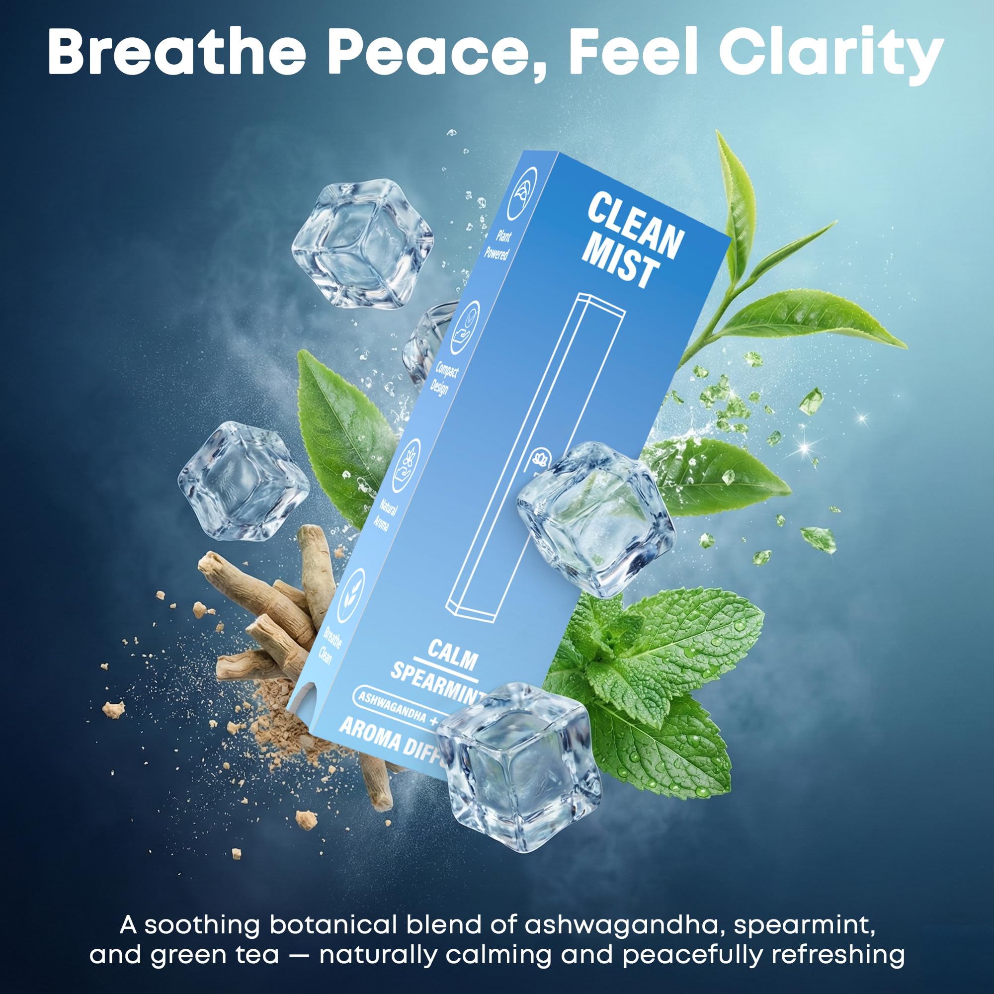 TheCleanMist diffuser pen with spearmint for a refreshing aroma.
