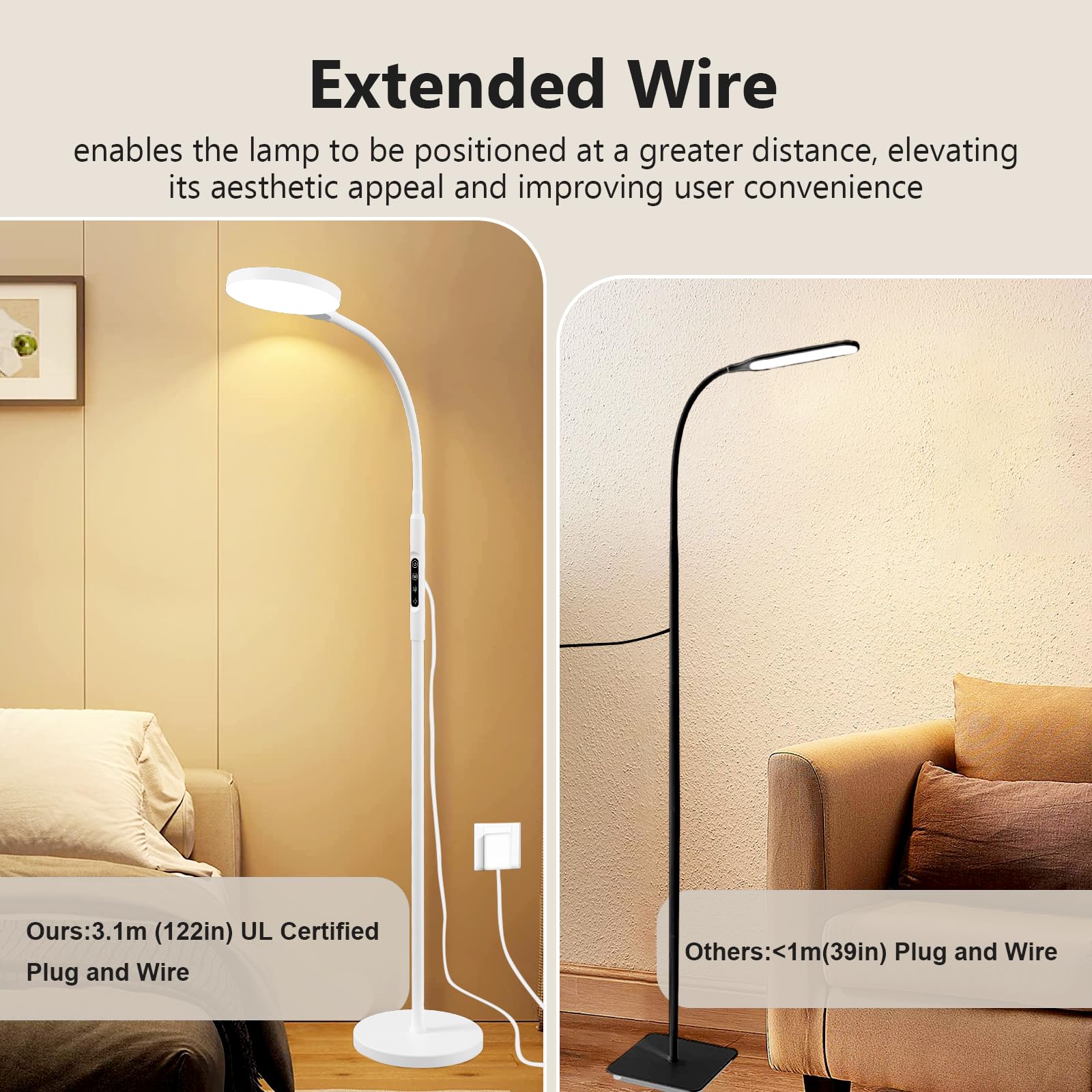 TheDeco lamp includes 10 brightness levels for customizable visibility