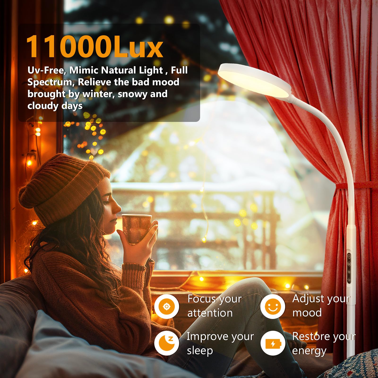 TheDeco lamp’s 360° gooseneck lets you direct light precisely for reading